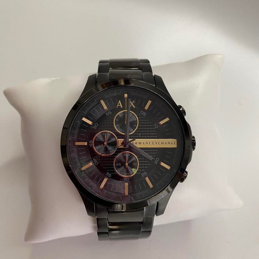 Armani Exchange Black and Gold Men's Watch - Picture 4 of 7